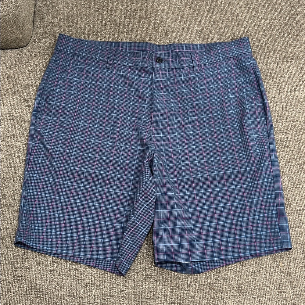 Blue and Pink Plaid Shorts, perfect for gender reveal party or golf!